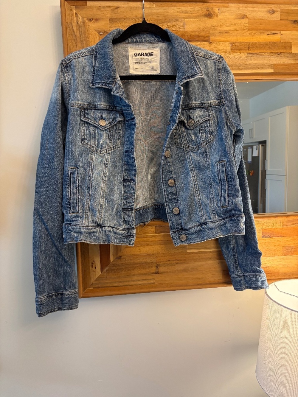 Garage Cropped Distressed Denim Jacket